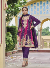 Simpatico Looking Purple Color Salwar Suit